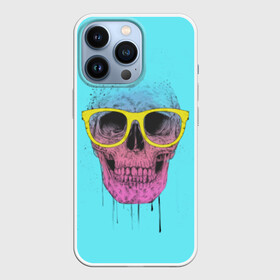 Чехол для iPhone 13 Pro с принтом Череп В Очках в Екатеринбурге,  |  | face | paints | skeleton | skull | картинка | картинки | кости | краски | лицо | мода | очки | скелет | тренд | тренды | череп