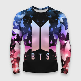 Мужской рашгард 3D с принтом BTS BUTTERFLIES в Екатеринбурге,  |  | bangtan boys | bt21 | bts | bts army | bts stickers | butterflies | j hope | jimin | jin | jungkook | k pop | rap monster | rapmon | suga | v | бабочки | бтс | корея | стикеры bts