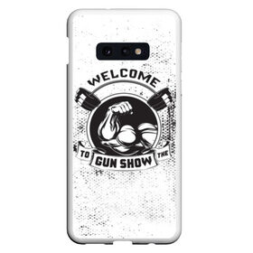 Чехол для Samsung S10E с принтом Gun show в Екатеринбурге, Силикон | Область печати: задняя сторона чехла, без боковых панелей | bodybuilding | diet | exercise | fitness | gym | heath | motivation | muscle | phil | training | workout | бодибилдинг | мотивация | спорт | трансформация | фитнес | эстетичный