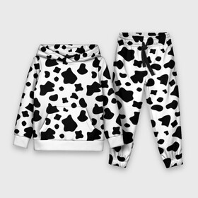 Детский костюм 3D (с толстовкой) с принтом Корова в Екатеринбурге,  |  | animal | black white | cow | pattern | животное | кавай | корова | паттерн | пятна | черно белое
