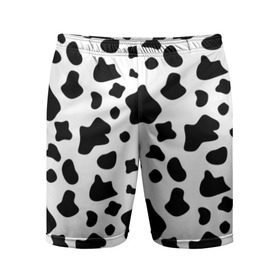 Мужские шорты 3D спортивные с принтом Корова в Екатеринбурге,  |  | animal | black white | cow | pattern | животное | кавай | корова | паттерн | пятна | черно белое