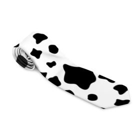 Галстук 3D с принтом Корова в Екатеринбурге, 100% полиэстер | Длина 148 см; Плотность 150-180 г/м2 | Тематика изображения на принте: animal | black white | cow | pattern | животное | кавай | корова | паттерн | пятна | черно белое