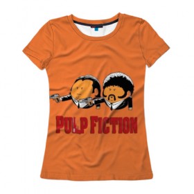 Женская футболка 3D с принтом Pulp Fiction - Art 2 в Екатеринбурге, 100% полиэфир ( синтетическое хлопкоподобное полотно) | прямой крой, круглый вырез горловины, длина до линии бедер | art | film | movie | pulp fiction | tarantino | кино | криминальное чтиво | приколы | тарантино | фильмы