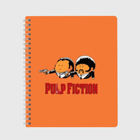 Тетрадь с принтом Pulp Fiction - Art 2 в Екатеринбурге, 100% бумага | 48 листов, плотность листов — 60 г/м2, плотность картонной обложки — 250 г/м2. Листы скреплены сбоку удобной пружинной спиралью. Уголки страниц и обложки скругленные. Цвет линий — светло-серый
 | Тематика изображения на принте: art | film | movie | pulp fiction | tarantino | кино | криминальное чтиво | приколы | тарантино | фильмы