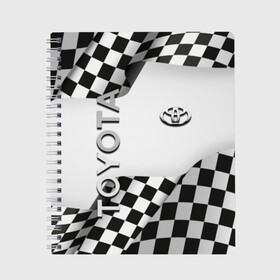 Тетрадь с принтом Toyota в Екатеринбурге, 100% бумага | 48 листов, плотность листов — 60 г/м2, плотность картонной обложки — 250 г/м2. Листы скреплены сбоку удобной пружинной спиралью. Уголки страниц и обложки скругленные. Цвет линий — светло-серый
 | toyota | абстракция | авто | автомобиль | лого | логотип | машина | таета | тоета | тойота
