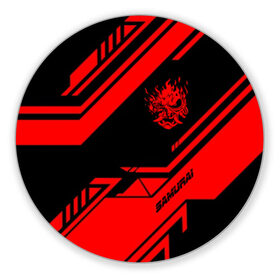 Коврик для мышки круглый с принтом CYBERPUNK 2077 SAMURAI в Екатеринбурге, резина и полиэстер | круглая форма, изображение наносится на всю лицевую часть | 2019 | cd project red | cyberpunk 2077 | future | hack | night city | samurai | sci fi | андроиды | безумие | будущее | киберпанк 2077 | логотип | роботы | самураи | фантастика | цифры