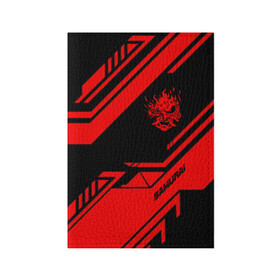 Обложка для паспорта матовая кожа с принтом  CYBERPUNK 2077 SAMURAI в Екатеринбурге, натуральная матовая кожа | размер 19,3 х 13,7 см; прозрачные пластиковые крепления | 2019 | cd project red | cyberpunk 2077 | future | hack | night city | samurai | sci fi | андроиды | безумие | будущее | киберпанк 2077 | логотип | роботы | самураи | фантастика | цифры