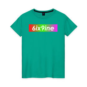 Женская футболка хлопок с принтом 6ix9ine в Екатеринбурге, 100% хлопок | прямой крой, круглый вырез горловины, длина до линии бедер, слегка спущенное плечо | Тематика изображения на принте: 6ix9ine | bebe | daniel hernandez | rap | stoopid | tekashi | рэп | сикснайн | текаши