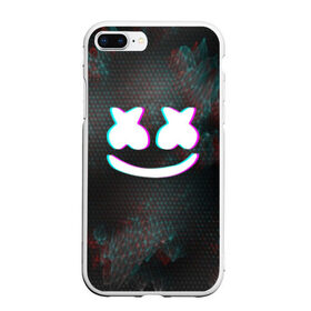 Чехол для iPhone 7Plus/8 Plus матовый с принтом MARSHMELLO GLITCH МАРШМЕЛЛО ГЛИТЧ в Екатеринбурге, Силикон | Область печати: задняя сторона чехла, без боковых панелей | dj | glitch | marshmello | usa | америка | глитч | клубная музыка | маршмелло | музыка | музыкант