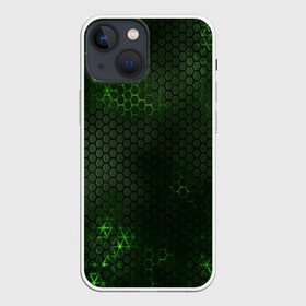 Чехол для iPhone 13 mini с принтом ЗЕЛЕНАЯ БРОНЯ   GREEN STEEL в Екатеринбурге,  |  | abstraction | cyber | cyberpunk | future | geometry | hexagon | neon | techno | texture | абстракция | броня | геометрия | кибер | краски | неон | неоновый | сетка | соты | стальная броня | текстура | шестигранники