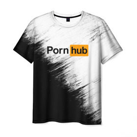 Мужская футболка 3D с принтом Pornhub в Екатеринбурге, 100% полиэфир | прямой крой, круглый вырез горловины, длина до линии бедер | brazzers | браззерс