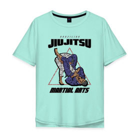 Мужская футболка хлопок Oversize с принтом Джиу-джитсу в Екатеринбурге, 100% хлопок | свободный крой, круглый ворот, “спинка” длиннее передней части | jiu jitsu | джиу джитсу | джиу джицу
