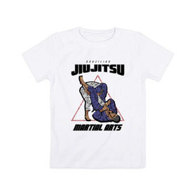 Детская футболка хлопок с принтом Джиу-джитсу в Екатеринбурге, 100% хлопок | круглый вырез горловины, полуприлегающий силуэт, длина до линии бедер | jiu jitsu | джиу джитсу | джиу джицу