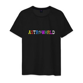 Мужская футболка хлопок с принтом astroworld в Екатеринбурге, 100% хлопок | прямой крой, круглый вырез горловины, длина до линии бедер, слегка спущенное плечо. | Тематика изображения на принте: astroworld | astroworld merch | astroworld travis | merch | travis scott | travis scott astroworld | альбом astroworld | дженнер трэвис скотт | трэвис скотт