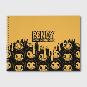 Альбом для рисования с принтом Bendy And The Ink Machine (36) в Екатеринбурге, 100% бумага
 | матовая бумага, плотность 200 мг. | bendy | bendy and the ink machine | devil | game | horror | ink | mask | бенди | бенди и чернильная машина | краска | чернила