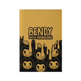 Обложка для паспорта матовая кожа с принтом Bendy And The Ink Machine (36) в Екатеринбурге, натуральная матовая кожа | размер 19,3 х 13,7 см; прозрачные пластиковые крепления | bendy | bendy and the ink machine | devil | game | horror | ink | mask | бенди | бенди и чернильная машина | краска | чернила