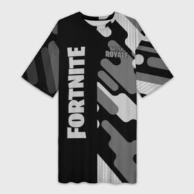 Платье-футболка 3D с принтом Fortnite Battle Royale в Екатеринбурге,  |  | battle | fortnite | royale | save | the | world | битва | борьба | зомби | королевская | оружие | скины | стратегия | фортнайт