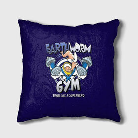 Подушка 3D с принтом Earth Worm Gym в Екатеринбурге, наволочка – 100% полиэстер, наполнитель – холлофайбер (легкий наполнитель, не вызывает аллергию). | состоит из подушки и наволочки. Наволочка на молнии, легко снимается для стирки | bodybuilding | diet | exercise | fitness | gym | heath | motivation | muscle | phil | training | workout | бодибилдинг | мотивация | спорт | трансформация | фитнес | эстетичный