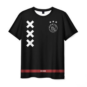 Мужская футболка 3D с принтом Ajax Amsterdam в Екатеринбурге, 100% полиэфир | прямой крой, круглый вырез горловины, длина до линии бедер | ajax | амстердам | аякс | футбол