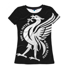 Женская футболка 3D с принтом Liverpool - Y.N.W.A в Екатеринбурге, 100% полиэфир ( синтетическое хлопкоподобное полотно) | прямой крой, круглый вырез горловины, длина до линии бедер | 0x000000123 | fclc | liverpool | ливерпуль | салах | фабиньо