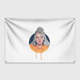 Флаг-баннер с принтом Billie Eilish art 1 в Екатеринбурге, 100% полиэстер | размер 67 х 109 см, плотность ткани — 95 г/м2; по краям флага есть четыре люверса для крепления | art | billie | billie eilish | eilish | music | pop | trend | арт | билли айлиш | музыка | тренд