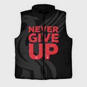 Мужской жилет утепленный 3D с принтом Never Give UP 4 0 в Екатеринбурге,  |  | liverpool | never give up | salah | ливерпуль | салах | футболка салаха
