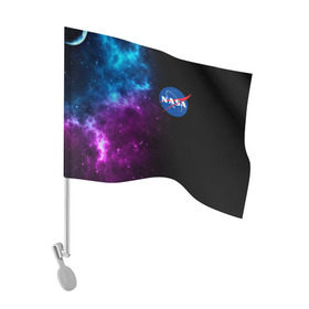 Флаг для автомобиля с принтом NASA (SPACE) 4.2 в Екатеринбурге, 100% полиэстер | Размер: 30*21 см | nasa | paint | space | звезды | космос | краска | наса | черная дыра