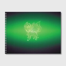 Альбом для рисования с принтом Green Fox в Екатеринбурге, 100% бумага
 | матовая бумага, плотность 200 мг. | detective pikachu | pikachu | pokeball | pokemon | детектив пикачу | пикачу | покебол | покемон