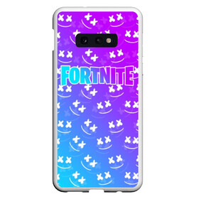 Чехол для Samsung S10E с принтом FORTNITE x MARSHMELLO в Екатеринбурге, Силикон | Область печати: задняя сторона чехла, без боковых панелей | 2019 | armor | armour | cybersport | dj | esport | fortnite | game | logo | marshmello | season 9 | usa | америка | броня | игра | киберспорт | клубная музыка | маршмелло | музыка | музыкант | сезон 9 |