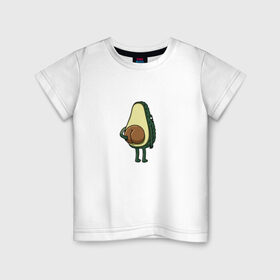 Детская футболка хлопок с принтом Авокадо в Екатеринбурге, 100% хлопок | круглый вырез горловины, полуприлегающий силуэт, длина до линии бедер | Тематика изображения на принте: авокадо | фрукт