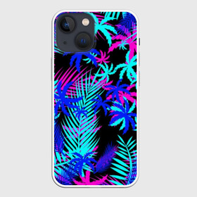 Чехол для iPhone 13 mini с принтом НЕОНОВЫЕ ТРОПИКИ   TROPICAL NEON в Екатеринбурге,  |  | hotline miami | neon | new retro wave | outrun | outrun electro | paints | palmen | rainbow | retro | retrowave | summer | synth | synthwave | tropical | брызги | брызги красок | звёзды | космос | краски | лето | неон | пальмы | радуга | 