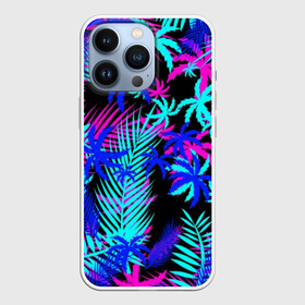 Чехол для iPhone 13 Pro с принтом НЕОНОВЫЕ ТРОПИКИ   TROPICAL NEON в Екатеринбурге,  |  | hotline miami | neon | new retro wave | outrun | outrun electro | paints | palmen | rainbow | retro | retrowave | summer | synth | synthwave | tropical | брызги | брызги красок | звёзды | космос | краски | лето | неон | пальмы | радуга | 