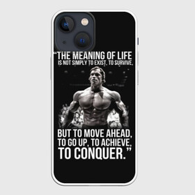 Чехол для iPhone 13 mini с принтом The Meaning Of Life в Екатеринбурге,  |  | bodybuilding | diet | exercise | fitness | gym | heath | motivation | muscle | phil | training | workout | бодибилдинг | мотивация | спорт | трансформация | фитнес | эстетичный