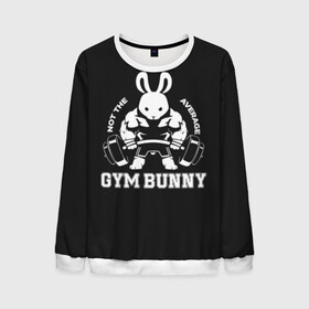 Мужской свитшот 3D с принтом GYM BUNNY в Екатеринбурге, 100% полиэстер с мягким внутренним слоем | круглый вырез горловины, мягкая резинка на манжетах и поясе, свободная посадка по фигуре | Тематика изображения на принте: bodybuilding | diet | exercise | fitness | gym | heath | motivation | muscle | phil | training | workout | бодибилдинг | мотивация | спорт | трансформация | фитнес | эстетичный