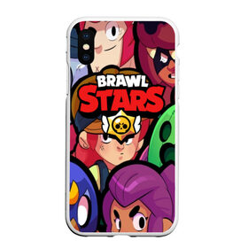 Чехол для iPhone XS Max матовый с принтом BRAWL STARS в Екатеринбурге, Силикон | Область печати: задняя сторона чехла, без боковых панелей | 8 bit | 8 бит | bibi | brawl stars | crow | el brown | leon | leon shark | max | mr.p | sally leon | shark | stars | virus | werewolf | акула | биби | вирус | ворон | леон | оборотень | пингвин