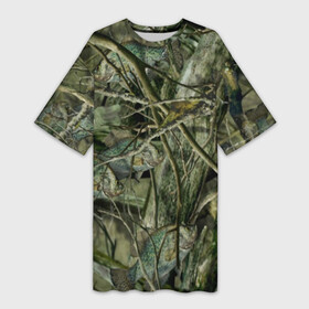 Платье-футболка 3D с принтом Лесной камуфляж в Екатеринбурге,  |  | камуфляж | лесной камуфляж