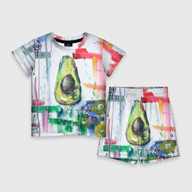 Детский костюм с шортами 3D с принтом Авокадо авангард в Екатеринбурге,  |  | Тематика изображения на принте: авокадо | веган | девушкам | здоровое питание | здоровье | люблю авокадо | овощи | пп | стильно | сыроед | фрукты
