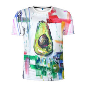 Мужская футболка 3D спортивная с принтом Авокадо авангард в Екатеринбурге, 100% полиэстер с улучшенными характеристиками | приталенный силуэт, круглая горловина, широкие плечи, сужается к линии бедра | авокадо | веган | девушкам | здоровое питание | здоровье | люблю авокадо | овощи | пп | стильно | сыроед | фрукты
