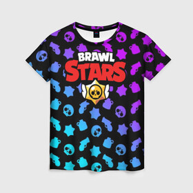 Женская футболка 3D с принтом BRAWL STARS в Екатеринбурге, 100% полиэфир ( синтетическое хлопкоподобное полотно) | прямой крой, круглый вырез горловины, длина до линии бедер | 8 bit | 8 бит | bibi | brawl stars | crow | el brown | leon | leon shark | max | mr.p | sally leon | shark | stars | virus | werewolf | акула | биби | вирус | ворон | леон | оборотень | пингвин