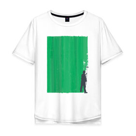 Мужская футболка хлопок Oversize с принтом Маляр в Екатеринбурге, 100% хлопок | свободный крой, круглый ворот, “спинка” длиннее передней части | абстракция | дерево | дизайнер | краска | маляра | художник