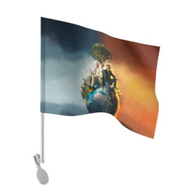 Флаг для автомобиля с принтом Good Omens в Екатеринбурге, 100% полиэстер | Размер: 30*21 см | good omens | азирафель | ангел | благие намерения | гуд оменс | демон | кроули