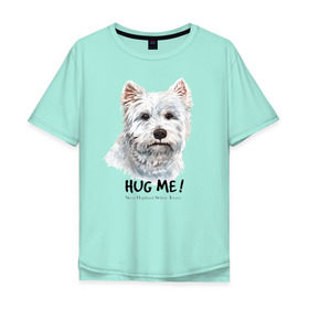 Мужская футболка хлопок Oversize с принтом Вест-хайленд-уайт-терьер в Екатеринбурге, 100% хлопок | свободный крой, круглый ворот, “спинка” длиннее передней части | Тематика изображения на принте: dog | highland | terrier | west | white | вест | собака | собаки | терьер | уайт | хайленд