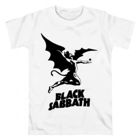 Мужская футболка хлопок с принтом Black Sabbath в Екатеринбурге, 100% хлопок | прямой крой, круглый вырез горловины, длина до линии бедер, слегка спущенное плечо. | black sabbath | hard rock | heavy metal | блэк сабат | группы | метал | музыка | оззи осборн | рок | хард рок | хэви метал