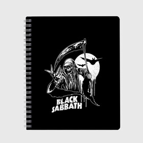 Тетрадь с принтом Black Sabbath в Екатеринбурге, 100% бумага | 48 листов, плотность листов — 60 г/м2, плотность картонной обложки — 250 г/м2. Листы скреплены сбоку удобной пружинной спиралью. Уголки страниц и обложки скругленные. Цвет линий — светло-серый
 | black sabbath | hard rock | heavy metal | блэк сабат | группы | метал | музыка | оззи осборн | рок | хард рок | хэви метал
