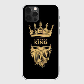 Чехол для iPhone 12 Pro Max с принтом Живи как король в Екатеринбурге, Силикон |  | beard | black | color | cool | crown | hipster | king | lady | like | live | mustache | power | royal | strength | super | trend | yellow | борода | власть | желтый | живи | как | королевская | король | корона | круто | особа | сила | супер | тренд | усы 