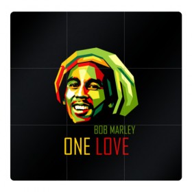 Магнитный плакат 3Х3 с принтом Боб Марли в Екатеринбурге, Полимерный материал с магнитным слоем | 9 деталей размером 9*9 см | bob marley | one love | боб марли