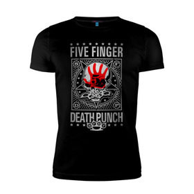 Мужская футболка премиум с принтом Five Finger Death Punch в Екатеринбурге, 92% хлопок, 8% лайкра | приталенный силуэт, круглый вырез ворота, длина до линии бедра, короткий рукав | Тематика изображения на принте: 5fdp | ffdp | five finger death punch | metal | альтернатива | группы | метал | музыка | хеви метал