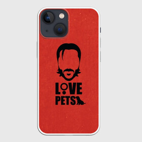 Чехол для iPhone 13 mini с принтом Love pets в Екатеринбурге,  |  | Тематика изображения на принте: 2 | 3 | baba yaga | dog | john wick | keanu | puppy | reeves | баба яга | бабаяга | джон вик | джон уик | джонвик | джонуик | киану ривз | кино | собака | фильм