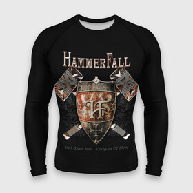 Мужской рашгард 3D с принтом HammerFall в Екатеринбурге,  |  | hammerfall | heavy metal | metal | группа | метал | музыка | пауэр метал | рок | хэви метал