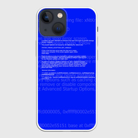 Чехол для iPhone 13 mini с принтом СИНИЙ ЭКРАН СМЕРТИ в Екатеринбурге,  |  | anonymus | blue death screen | cod | hack | hacker | it | program | texture | айти | аноним | анонимус | взлом | код | кодинг | программа | программист | текстура | хак | хакер